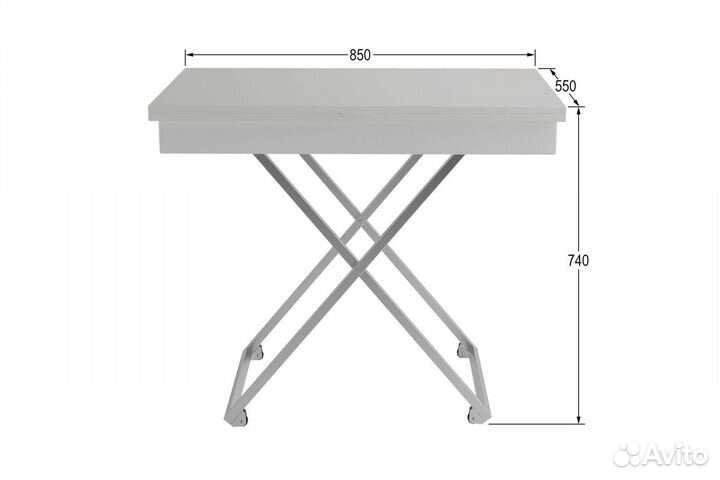 Стол-трансформер андрэ хром
