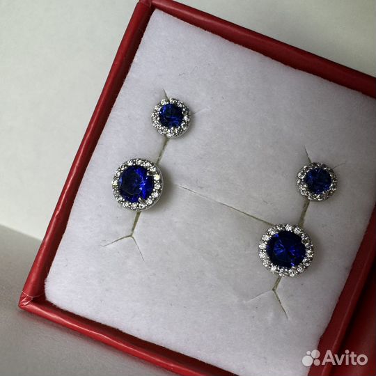Серебряные серьги с топазом