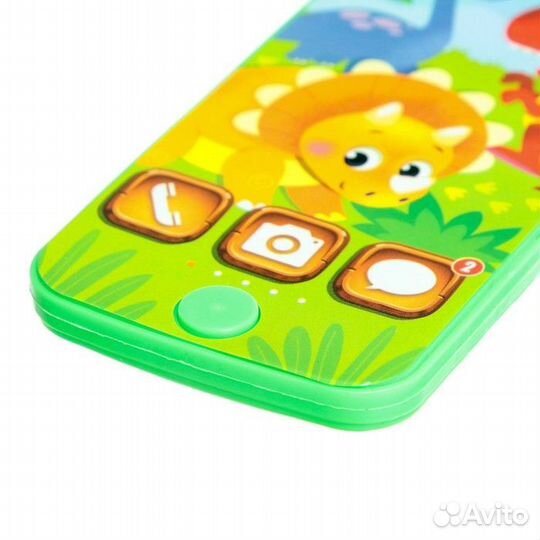 Телефон музыкальный «Динозаврик», звук, цвет зелён