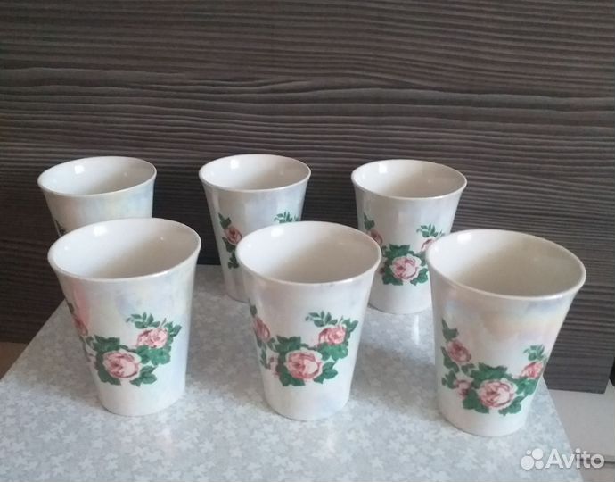 Стопки фарфоровые перламутровые СССР