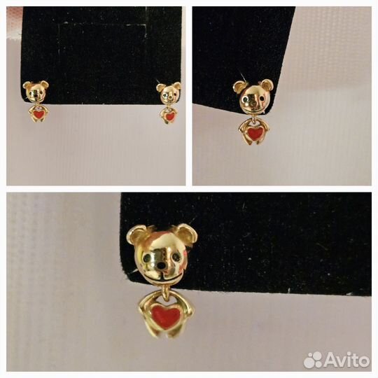 Серьги детские Мишки