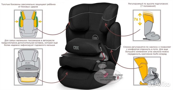 Автокресло (9-36кг) Cybex со столиком