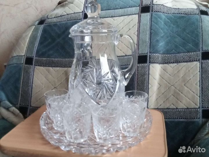 Наборы кушины, стаканы,стопки,поднос