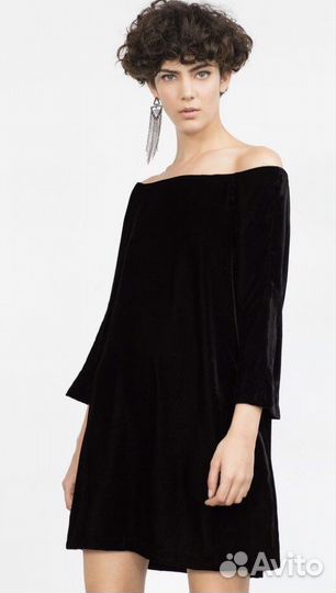 Бархатное платье zara