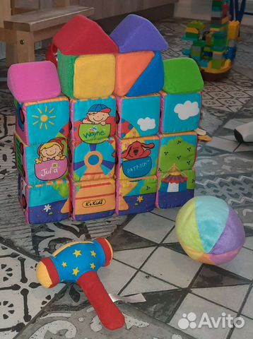 Мягкие кубики, игрушки в коляску