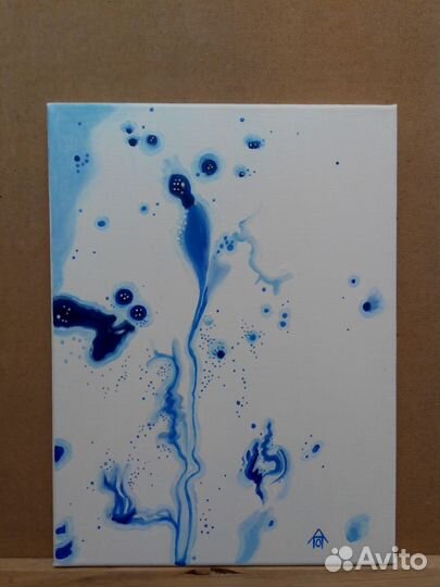 Картина акрилом. Абстракция. Капли