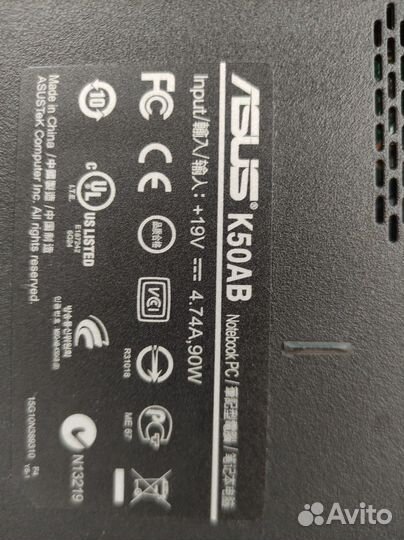Ноутбук asus K50AB на запчасти