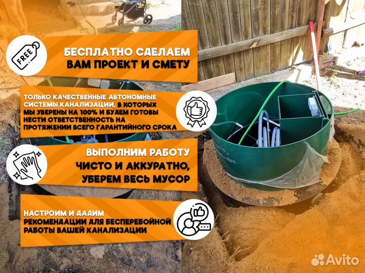 Септик под ключ. Топос и др. бренды. Рассрочка