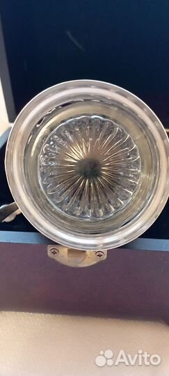 Подстаканник серебряный с хрустальным стаканом