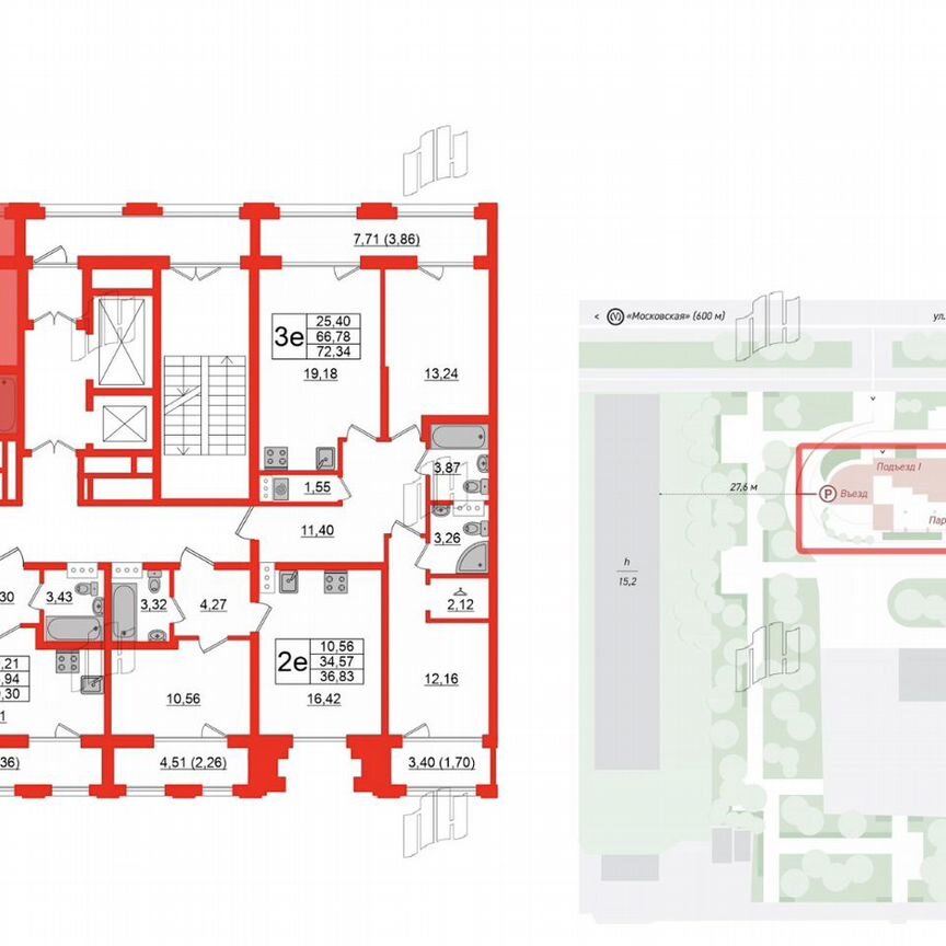 2-к. квартира, 56,7 м², 4/25 эт.