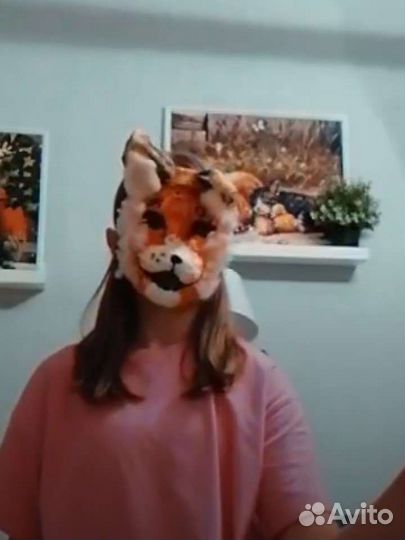 Маска Алисы из игры зайчик папье-маше