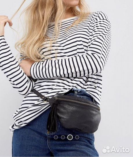 Сумка поясная кожаная ASOS