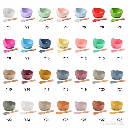 Комплект Детской силиконовой посуды, Чашка+ложка