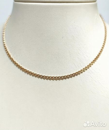 Золотая цепочка Бисмарк, полновесная, замок коробочка, длина 50 см, вес 5,95г*