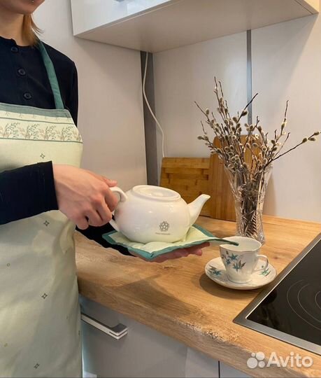 Прихватка кухонная хлопок 100 зеленая 18*18см