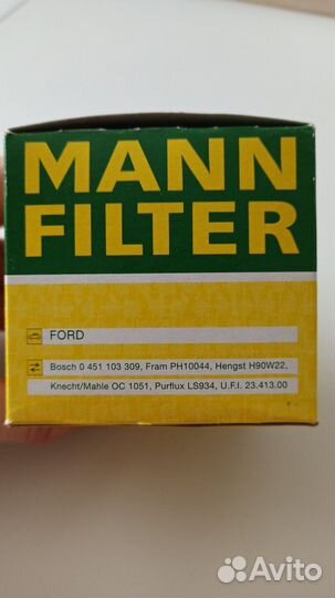 Фильтр Масляный Форд Ford,mann-filter арт. W7008