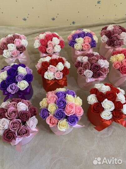 Цветы букеты из мыльных роз