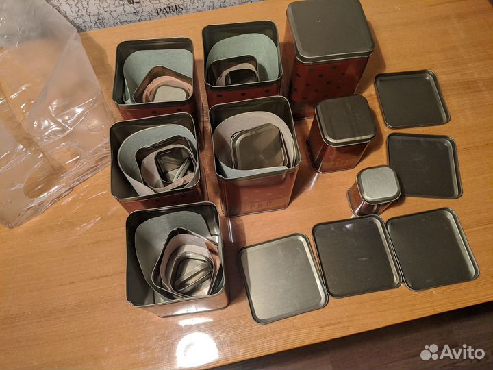 Банки жестяные для сыпучих продуктов (18 штук)