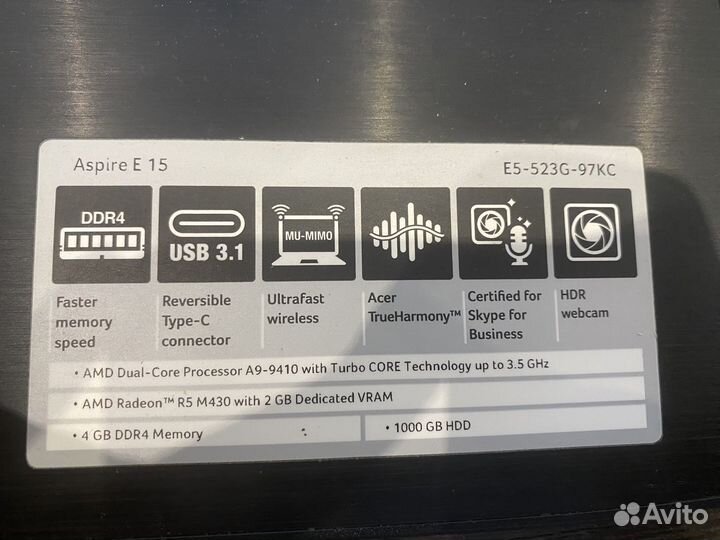Ноутбук acer aspire 3 E15 E5 523G 97KC
