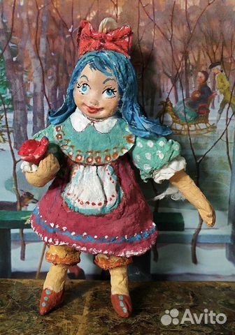 Елочная ватная игрушка Мальвина 21