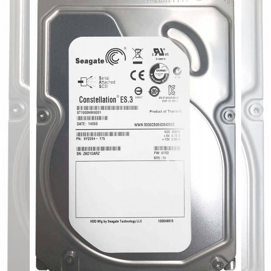 [ST1000NM0001] Жесткий Диск Seagate 1tb Sas St1000nm0001