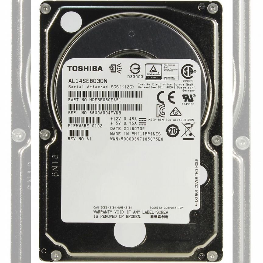 [MK3001GRRB] Жесткий Диск Toshiba 300 Gb Al14seb030n Sas 2.5 Mk3001grrb
