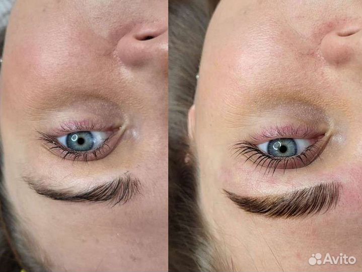 Ламинирование ресниц и оформление бровей
