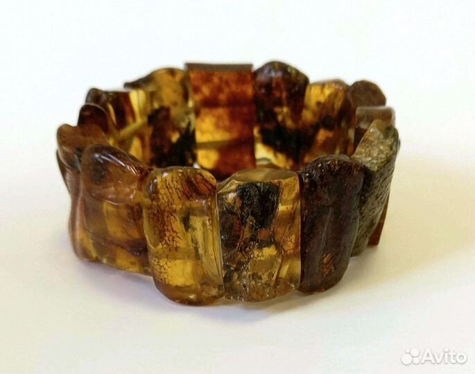 Очень крупный браслет из лечебного дикого янтаря