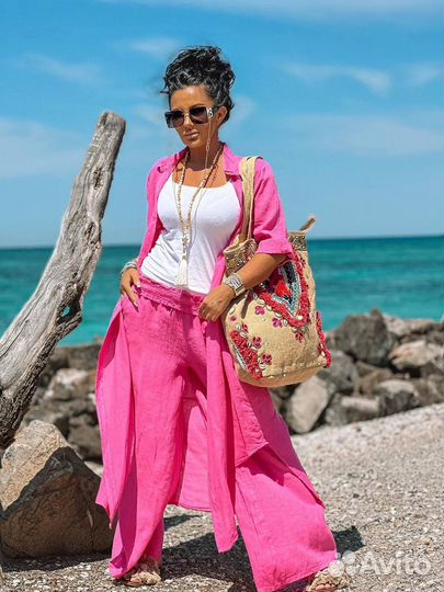 Летний костюм с брюками 50