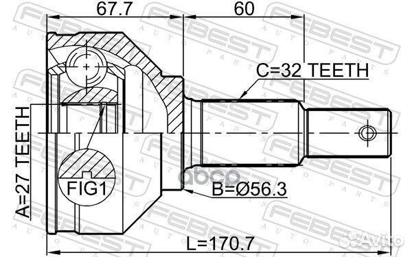 0210-J32 ШРУС наружный к-кт Nissan Teana J32 3