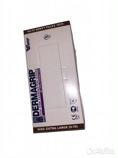 Перчатки латексные Dermagrip High Risk, 300 мм, L