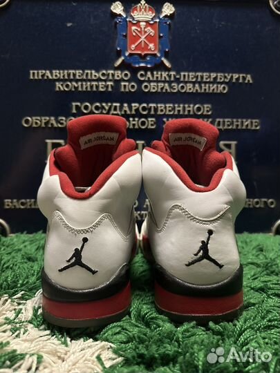 Nike Air Jordan 5 Retro Fire Red Black Tongue