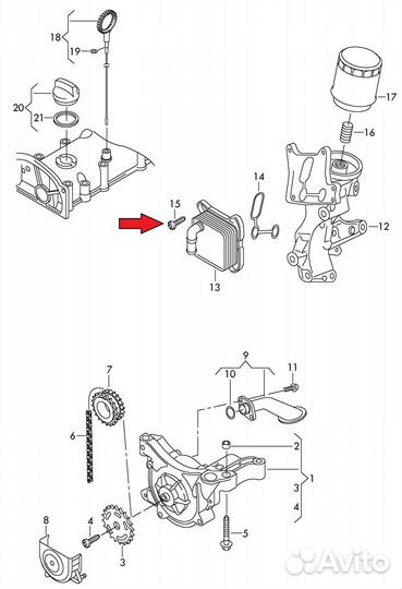 Болт теплообменика skoda yeti 10г (дв.cbzb) винт с