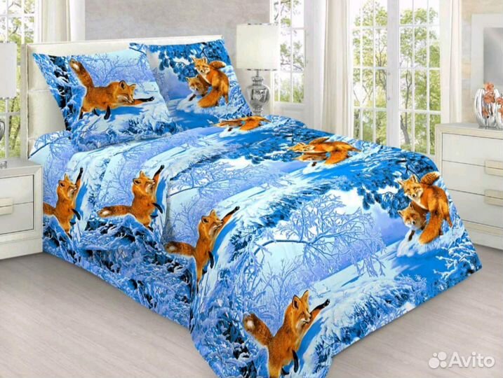 Постельное белье 1,5 спальное. Хлопок 100