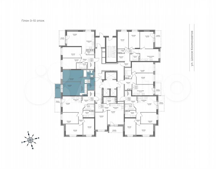 2-к. квартира, 47,3 м², 5/24 эт.