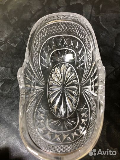 Салатник хрустальный, ладья, СССР