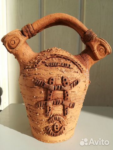 Декоративная глиняная ваза авторской работы