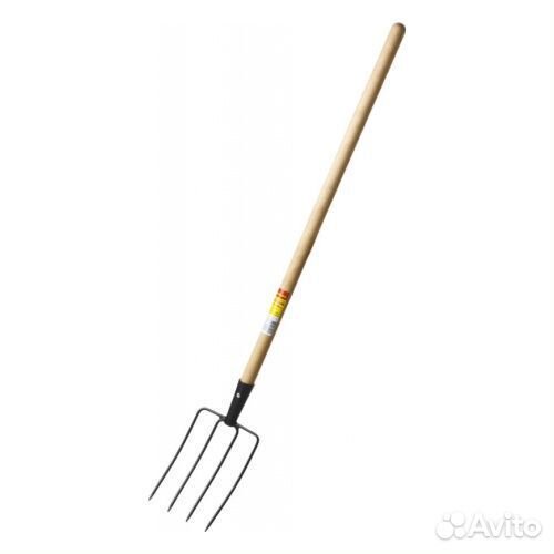 Вилы навозные кованые четырехрогие с деревянным ч