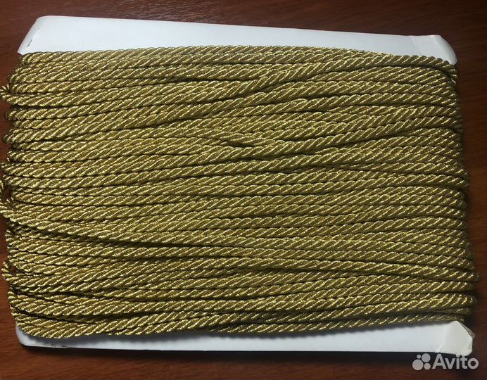 Шнур витой, золото люрекс