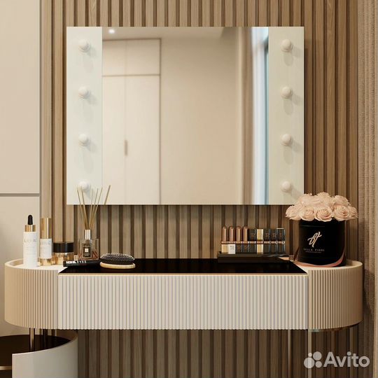 Гримерное зеркало с лампочками бу