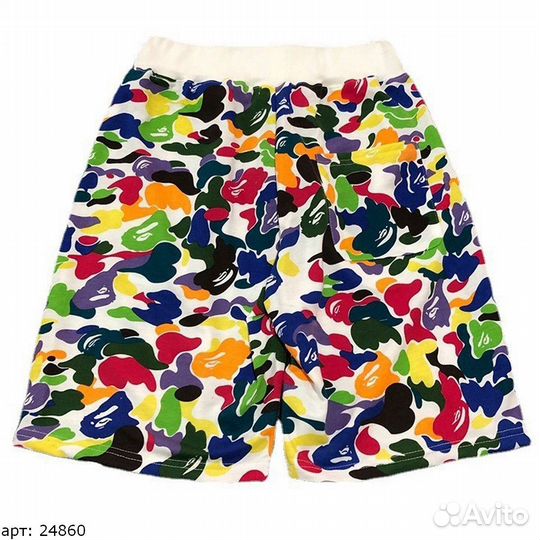 Шорты bape (M-3XL) белые разноцветные