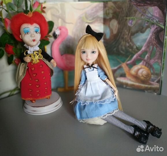 Кукла. Вся компания Алиса, Ирацибета и фламинго