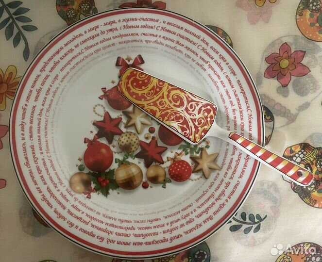 Тортница с лопаткой новогодняя