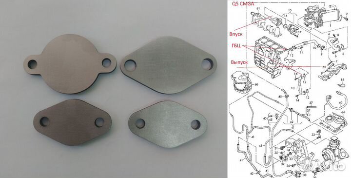 Заглушки EGR 2.0 TDI Tiguan/Kodiaq/Octavia/Q3/Q5