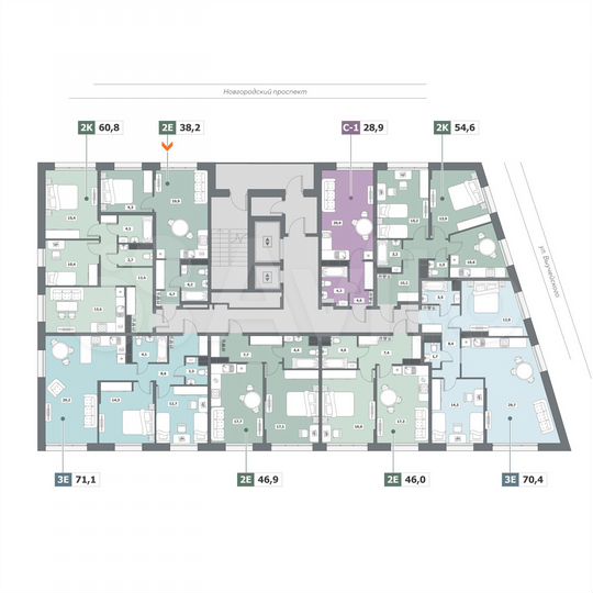 1-к. квартира, 38,2 м², 3/15 эт.
