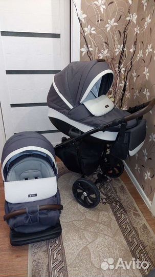 Коляска Tutis Nanni 3в1/2в1 серый+беж