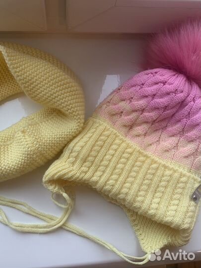 Шапка и снуд для девочки 2-3 года