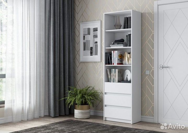 Комплект стол и стеллаж белый в наличии