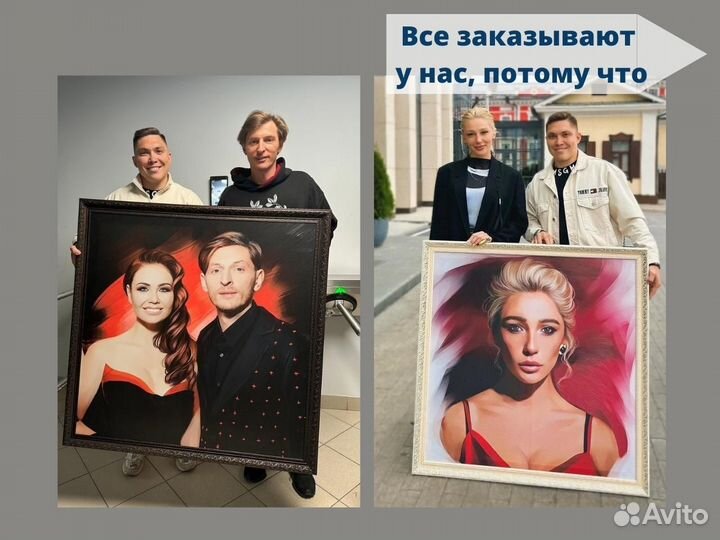Портреты по фото на холсте. Свое производство