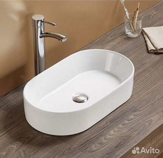 Раковина в ванную накладная белая Azario